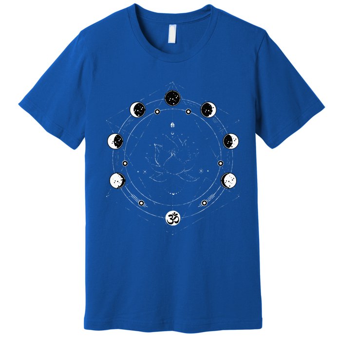 Black Lotus Moon Flower Phases Yoga Premium T-Shirt