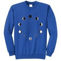 Black Lotus Moon Flower Phases Yoga Tall Sweatshirt