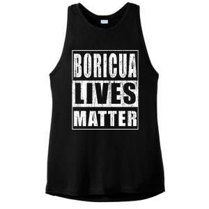 Boricua Lives Matter Funny Puerto Rico Gift Ladies PosiCharge Tri-Blend Wicking Tank