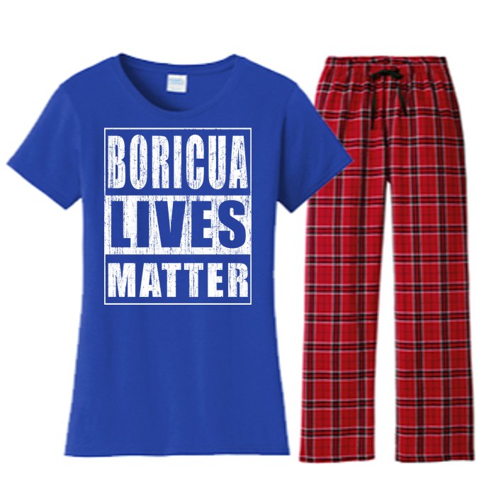 Boricua Lives Matter Funny Puerto Rico Gift Women's Flannel Pajama Set