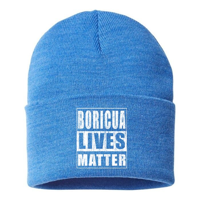 Boricua Lives Matter Funny Puerto Rico Gift Sustainable Knit Beanie