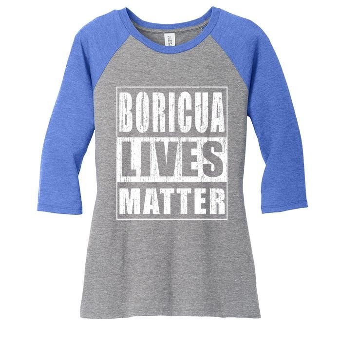 Boricua Lives Matter Funny Puerto Rico Gift Women's Tri-Blend 3/4-Sleeve Raglan Shirt