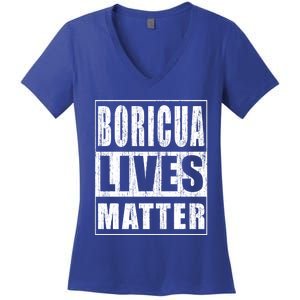 Boricua Lives Matter Funny Puerto Rico Gift Women's V-Neck T-Shirt