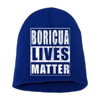 Boricua Lives Matter Funny Puerto Rico Gift Short Acrylic Beanie