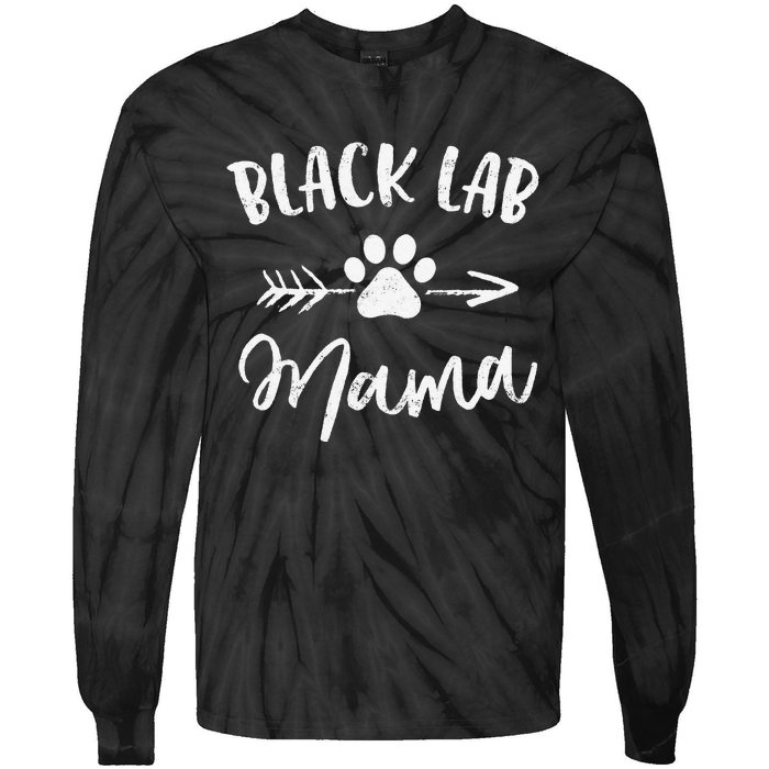 Black Lab Mama Labrador Retriever Lover Gifts Dog Mom Mother Tie-Dye Long Sleeve Shirt