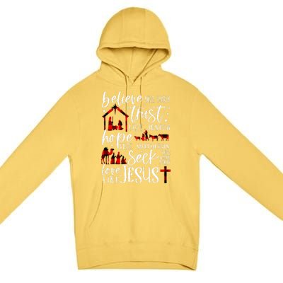 Believe Like Mary Trust Like Joseph Hope Like Shepherds Premium Pullover Hoodie