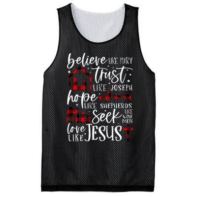 Believe Like Mary Trust Like Joseph Hope Like Shepherds  Mesh Reversible Basketball Jersey Tank