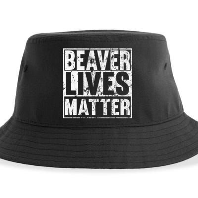 Beaver Lives Matter Funny Beaver Quote Premium Sustainable Bucket Hat