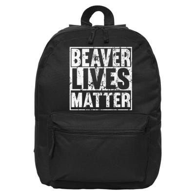 Beaver Lives Matter Funny Beaver Quote Premium 16 in Basic Backpack