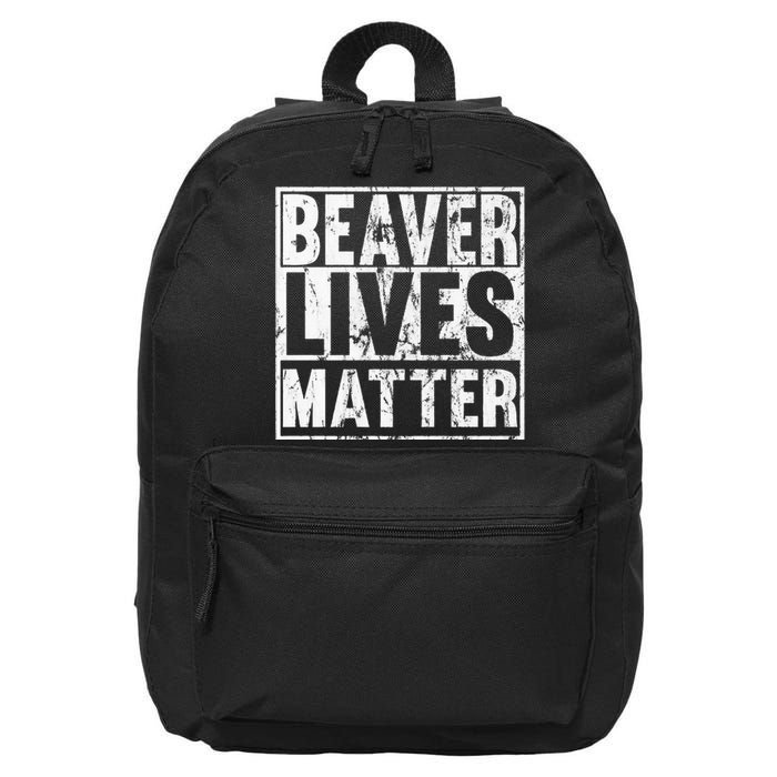 Beaver Lives Matter Funny Beaver Quote Premium 16 in Basic Backpack