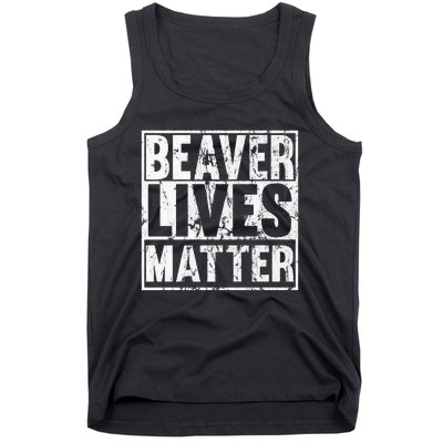 Beaver Lives Matter Funny Beaver Quote Premium Tank Top