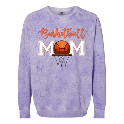 Basketball Lover Mom Mother Funny Gift Colorblast Crewneck Sweatshirt