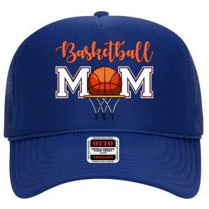 Basketball Lover Mom Mother Funny Gift High Crown Mesh Back Trucker Hat