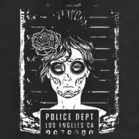 Busted LA Mexican Sugar Skull Design Catrina Dia De Muertos 7 Panel Mesh Trucker Snapback Hat