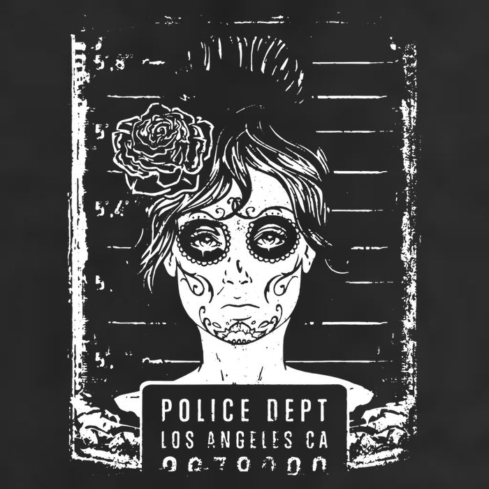 Busted LA Mexican Sugar Skull Design Catrina Dia De Muertos 7 Panel Mesh Trucker Snapback Hat