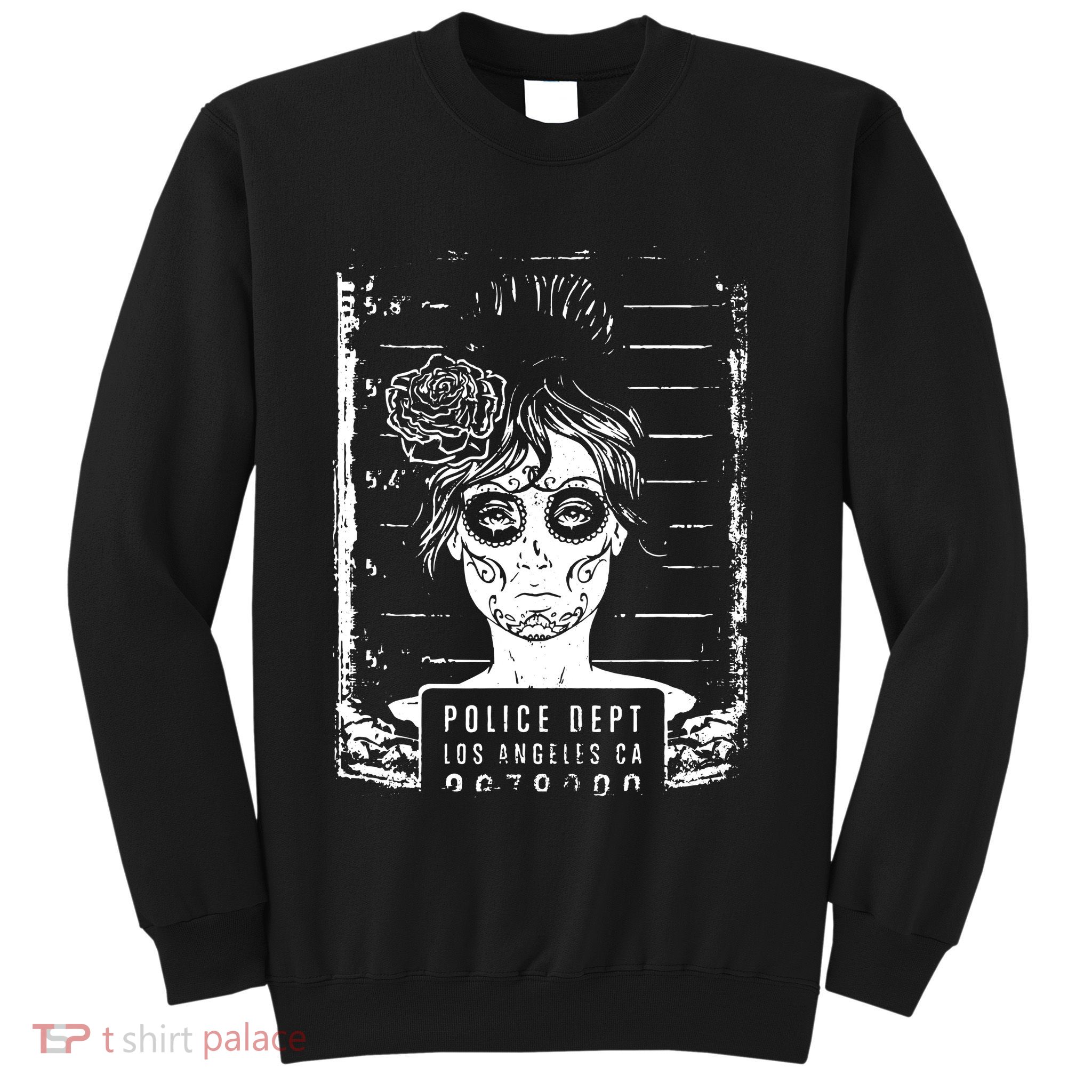 Busted LA Mexican Sugar Skull Design Catrina Dia De Muertos Sweatshirt