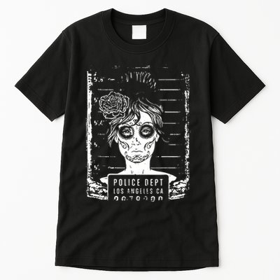 Busted LA Mexican Sugar Skull Design Catrina Dia De Muertos Tall T-Shirt