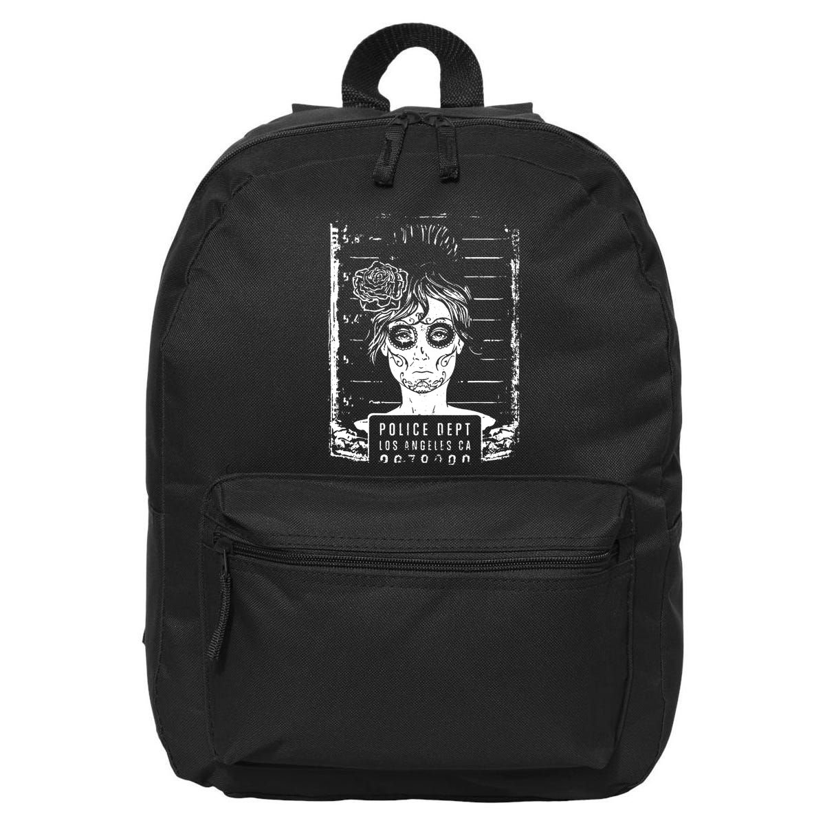 Busted LA Mexican Sugar Skull Design Catrina Dia De Muertos 16 in Basic Backpack