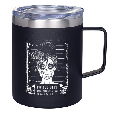 Busted LA Mexican Sugar Skull Design Catrina Dia De Muertos 12oz Stainless Steel Coffee Mug
