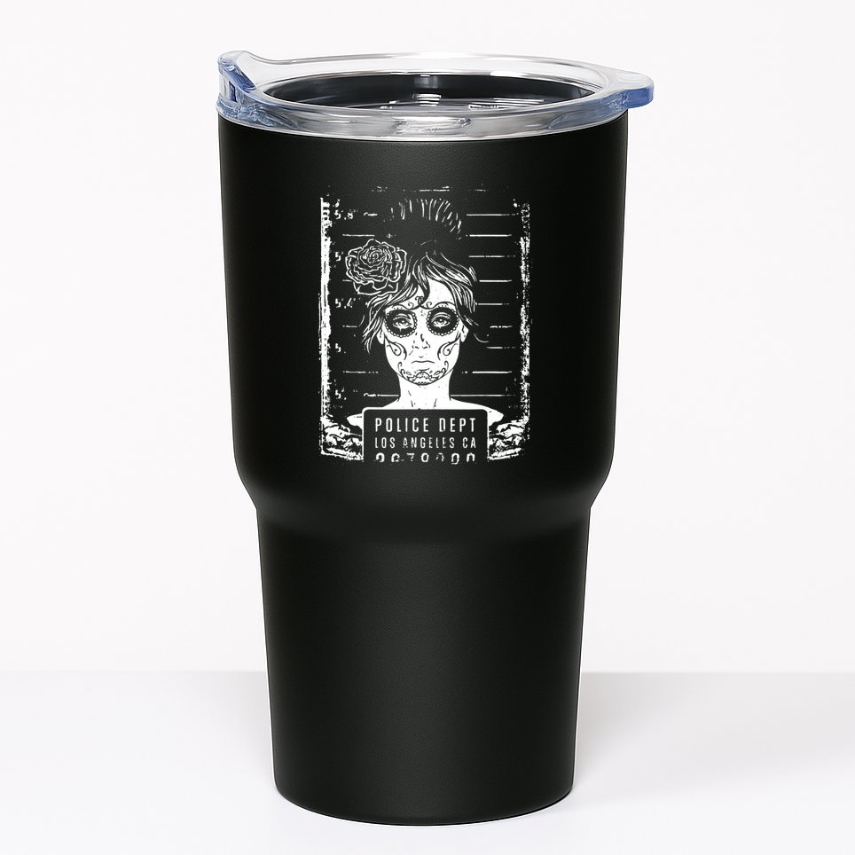 Busted LA Mexican Sugar Skull Design Catrina Dia De Muertos Tumbler