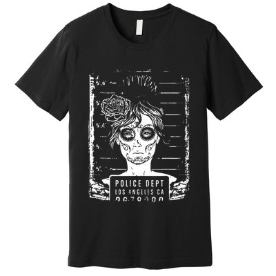 Busted LA Mexican Sugar Skull Design Catrina Dia De Muertos Premium T-Shirt