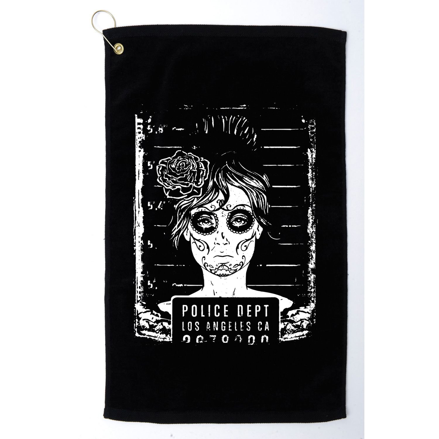 Busted LA Mexican Sugar Skull Design Catrina Dia De Muertos Golf Towel