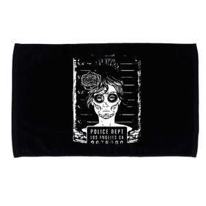 Busted LA Mexican Sugar Skull Design Catrina Dia De Muertos Microfiber Hand Towel