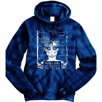 Busted LA Mexican Sugar Skull Design Catrina Dia De Muertos Tie Dye Hoodie