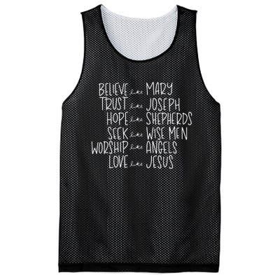 Believe Like Mary Trust Like Joseph Hope Like Shepherds  Mesh Reversible Basketball Jersey Tank