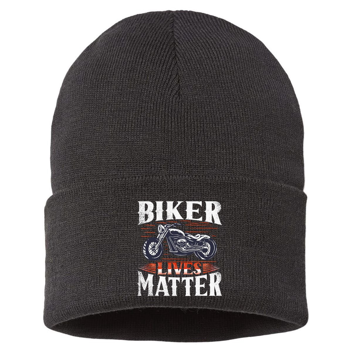 Biker Lives Matter Motorcycle Rider Sustainable Knit Beanie