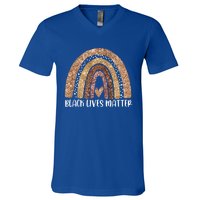 Black Lives Matter Rainbow Black History Month Funny Gift V-Neck T-Shirt