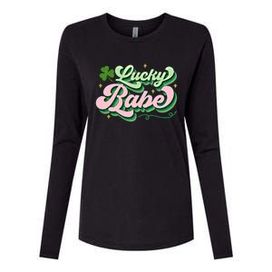 Babe Lucky Meaningful Gift Retro St Patricks Day Funny Graphic Gift Womens Cotton Relaxed Long Sleeve T-Shirt