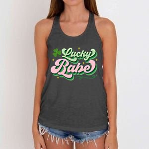 Babe Lucky Meaningful Gift Retro St Patricks Day Funny Graphic Gift Women's Knotted Racerback Tank