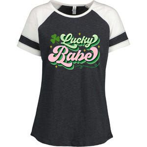 Babe Lucky Meaningful Gift Retro St Patricks Day Funny Graphic Gift Enza Ladies Jersey Colorblock Tee