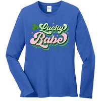 Babe Lucky Meaningful Gift Retro St Patricks Day Funny Graphic Gift Ladies Long Sleeve Shirt