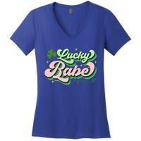 Babe Lucky Meaningful Gift Retro St Patricks Day Funny Graphic Gift Women's V-Neck T-Shirt