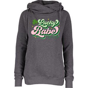 Babe Lucky Meaningful Gift Retro St Patricks Day Funny Graphic Gift Womens Funnel Neck Pullover Hood