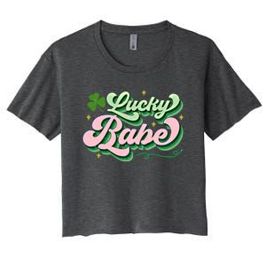 Babe Lucky Meaningful Gift Retro St Patricks Day Funny Graphic Gift Women's Crop Top Tee