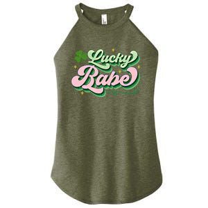 Babe Lucky Meaningful Gift Retro St Patricks Day Funny Graphic Gift Women's Perfect Tri Rocker Tank