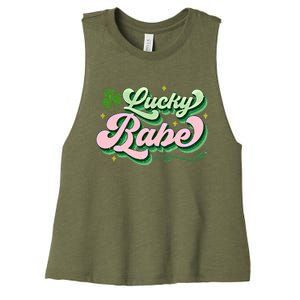 Babe Lucky Meaningful Gift Retro St Patricks Day Funny Graphic Gift Women's Racerback Cropped Tank