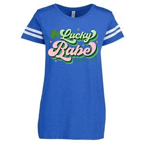 Babe Lucky Meaningful Gift Retro St Patricks Day Funny Graphic Gift Enza Ladies Jersey Football T-Shirt