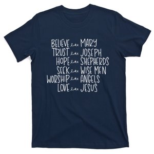 Believe Like Mary Trust Like Joseph Hope Like Shepherds T-Shirt