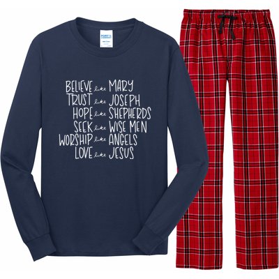 Believe Like Mary Trust Like Joseph Hope Like Shepherds Long Sleeve Pajama Set