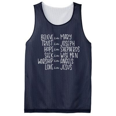 Believe Like Mary Trust Like Joseph Hope Like Shepherds Mesh Reversible Basketball Jersey Tank