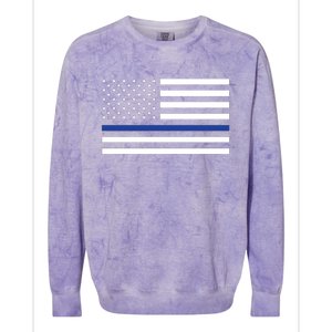 Blue Lives Matter Flag Colorblast Crewneck Sweatshirt