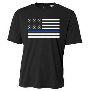 Blue Lives Matter Flag Cooling Performance Crew T-Shirt