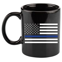 Blue Lives Matter Flag 11oz C Handle Ceramic Mug