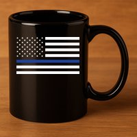 Blue Lives Matter Flag 11oz C Handle Ceramic Mug