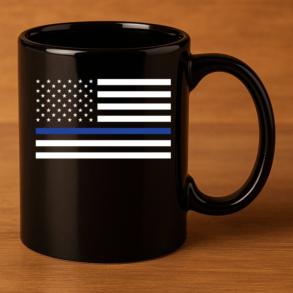 Blue Lives Matter Flag 11oz C Handle Ceramic Mug