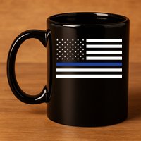 Blue Lives Matter Flag 11oz C Handle Ceramic Mug